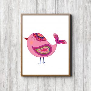 Boho Bird For Girl's Room