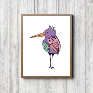 Whimsical Hand Drawn Bird