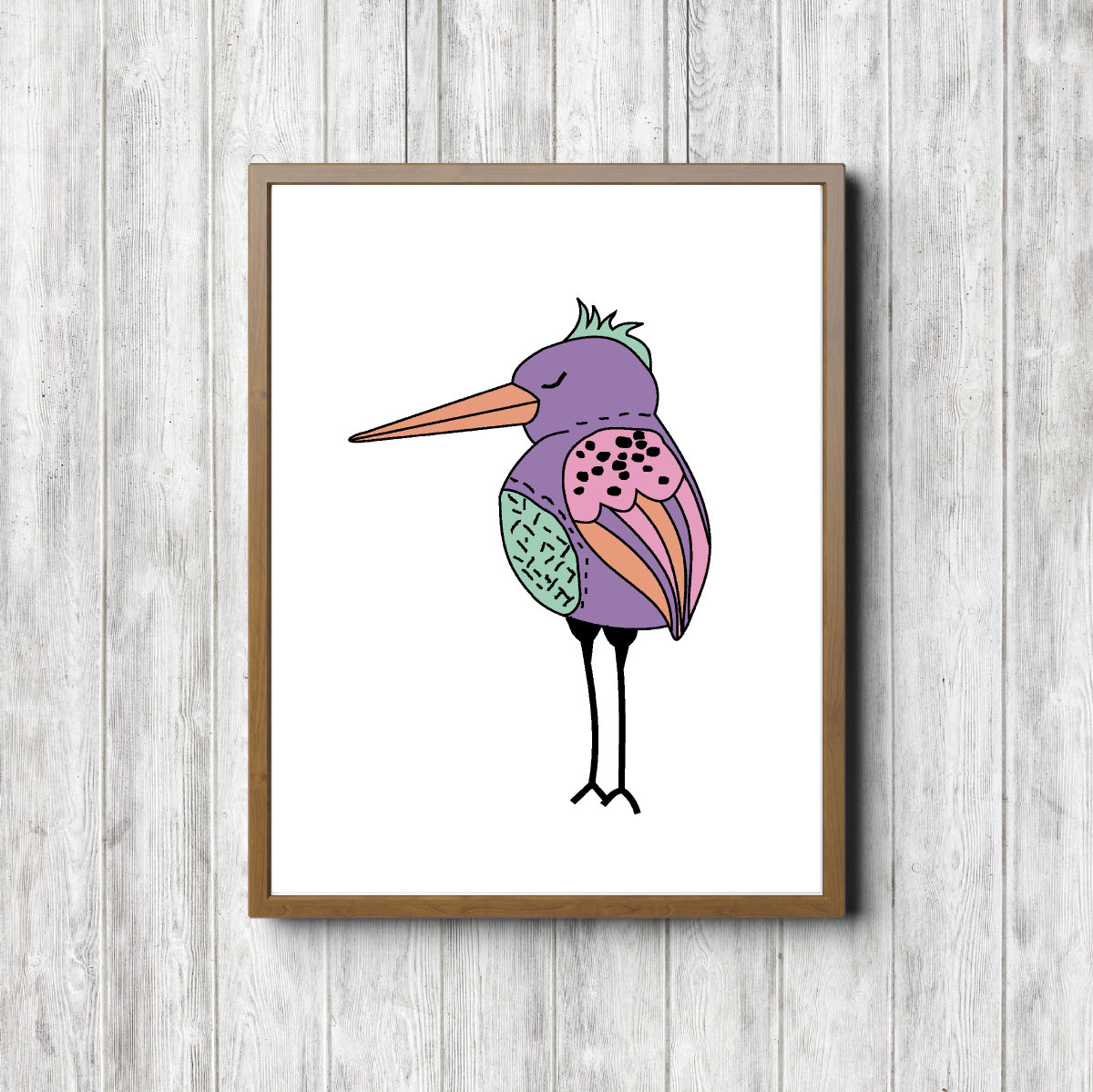 Whimsical Hand Drawn Bird Printable