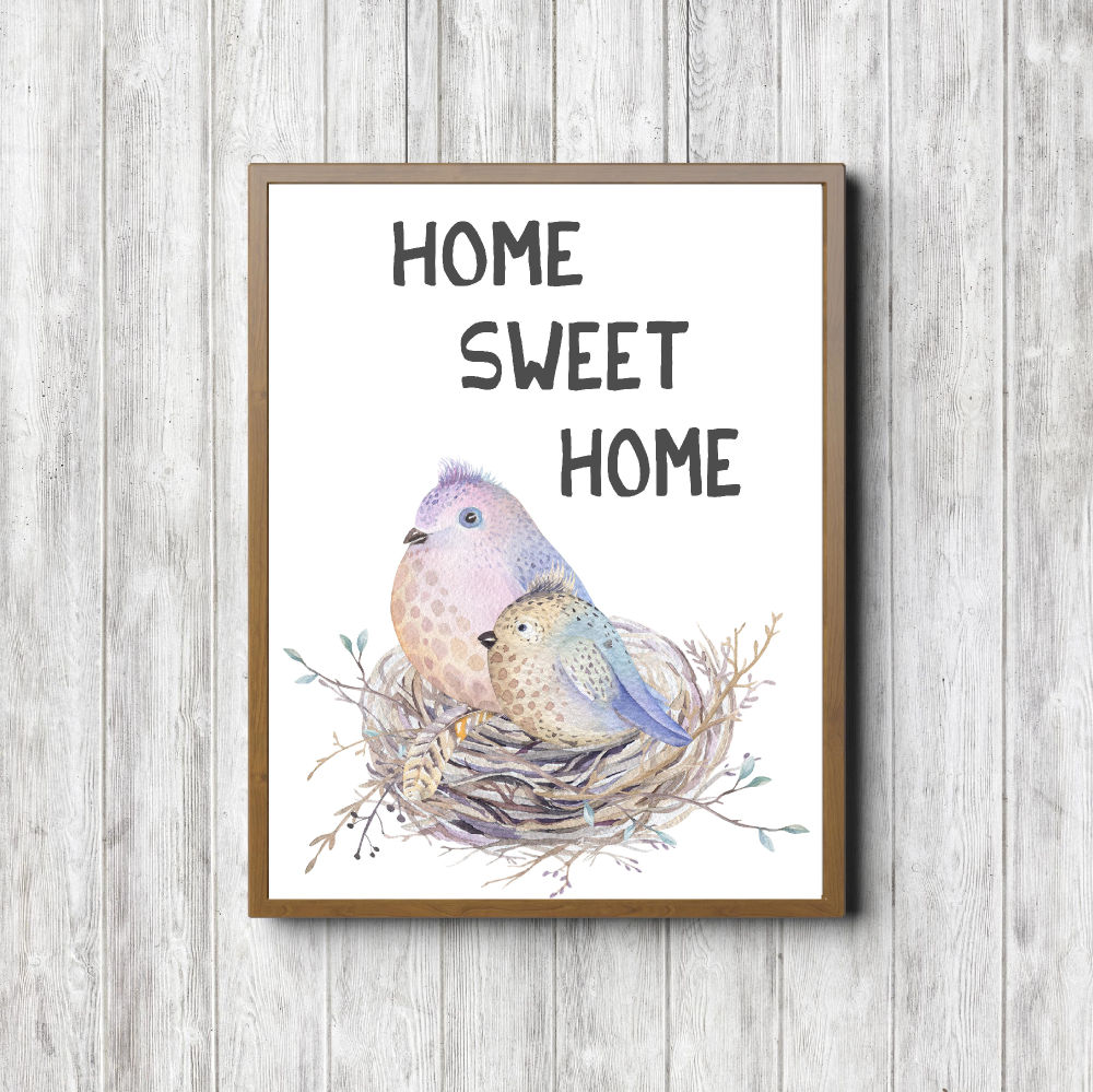 Home Sweet Home Birds Printable