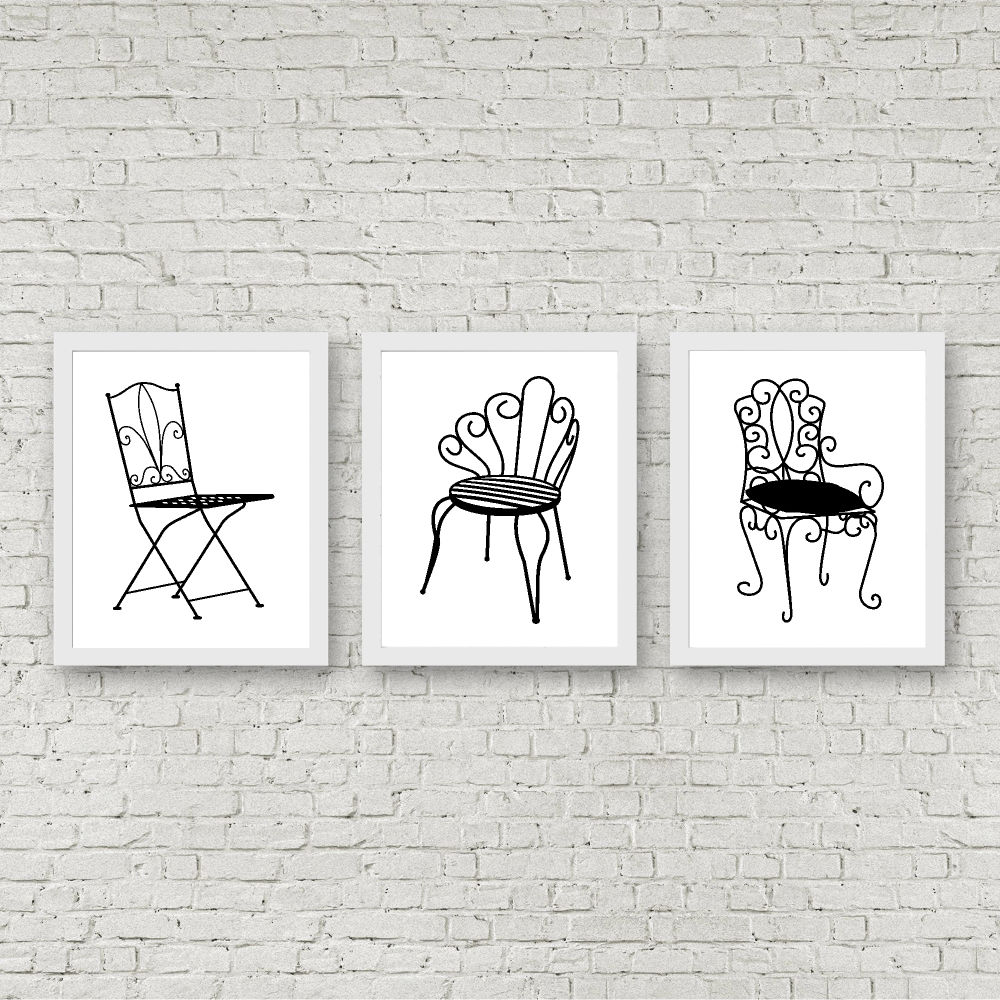 Minimalist Vintage Chairs Set Printables