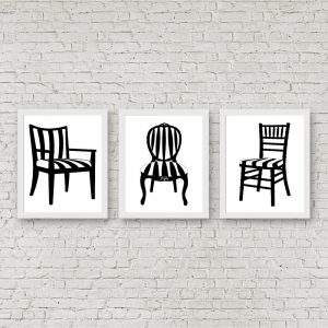 Black & White Chairs Set