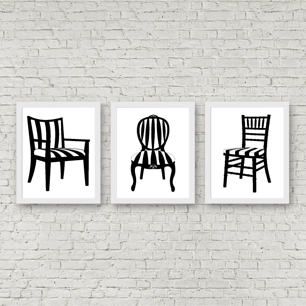 Black & White Chairs Set Printables