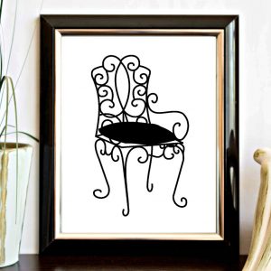 Curly Chair With Black Pillow