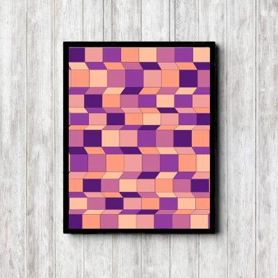 Purple Geometric Abstract Blocks