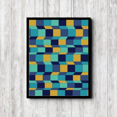 Blue Geometric Abstract Blocks