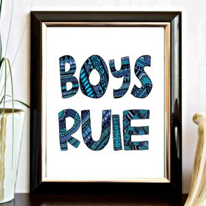 Boys Rule Blue Patterns