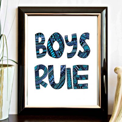 Boys Rule Blue Patterns