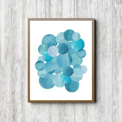 Blue Textured Abstract Circles