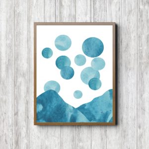 Blue Textured Abstract Mountains