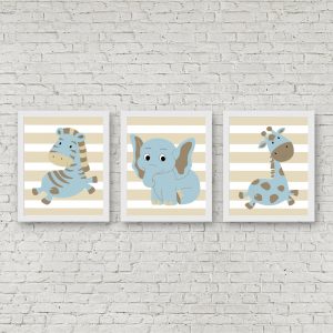 Blue African Animal Set