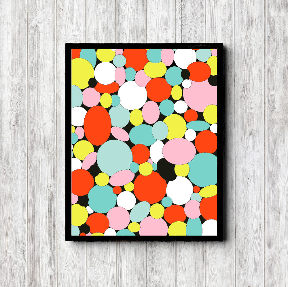 Retro Geometric Abstract Circles Printable