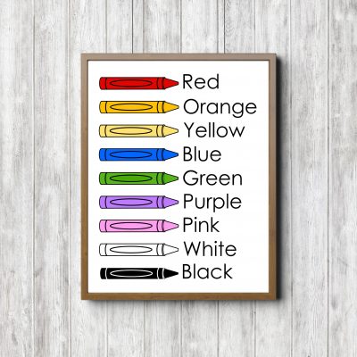 Educational Color Chart With Crayons