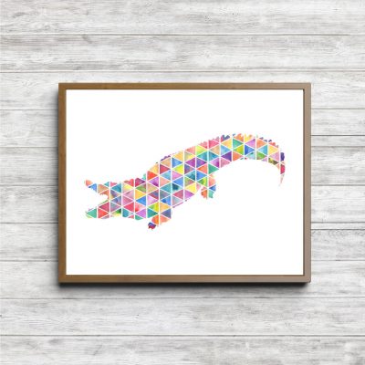 Geometric Crocodile/Alligator Silhouette