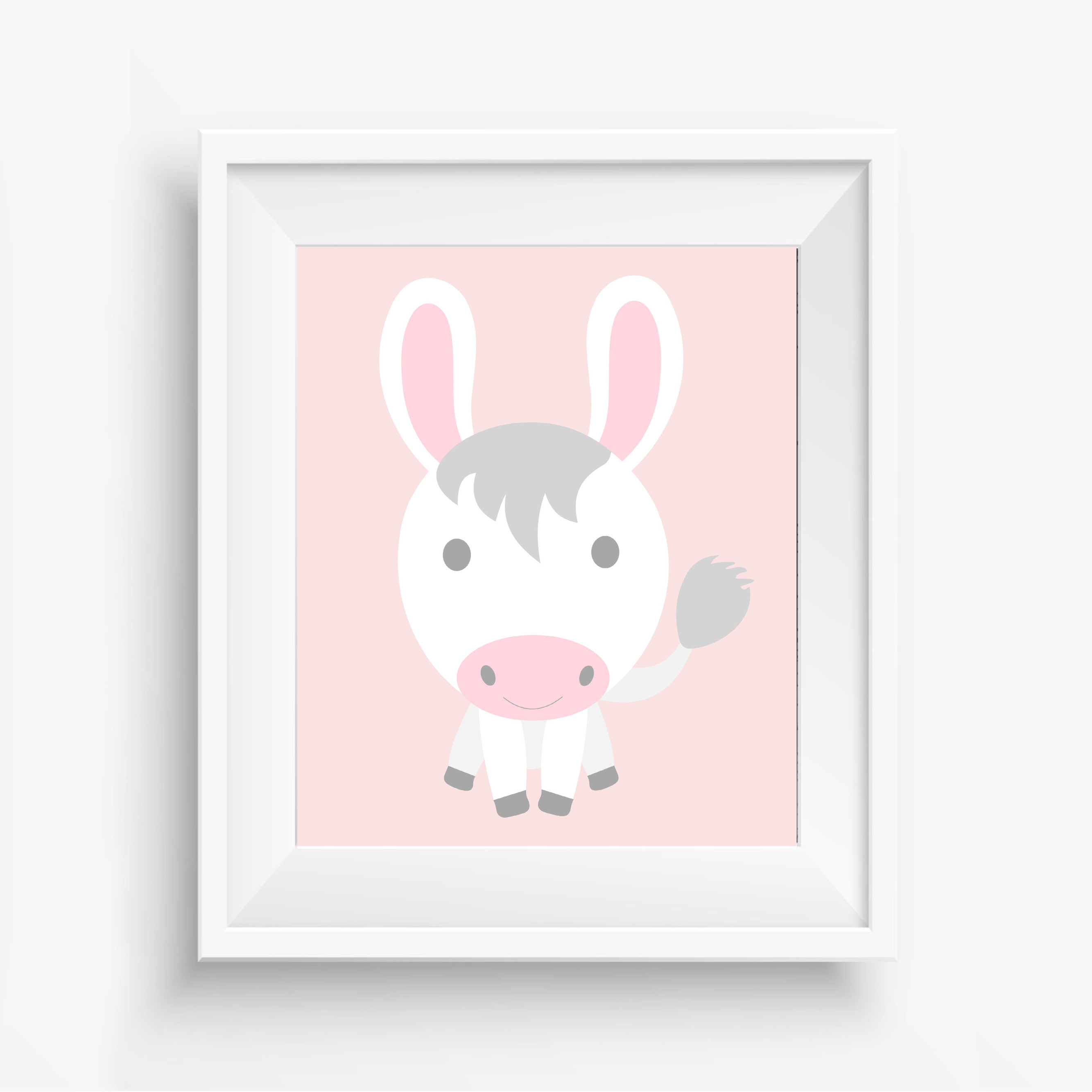 Girls Nursery Farm Donkey Printable