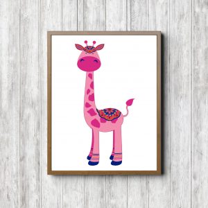 Boho Giraffe For Girl's Room