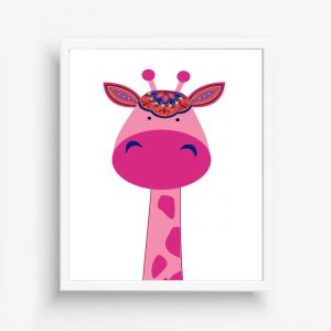 Boho Giraffe Head For Girl's Room