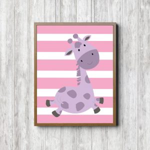 Girls Nursery Purple Giraffe