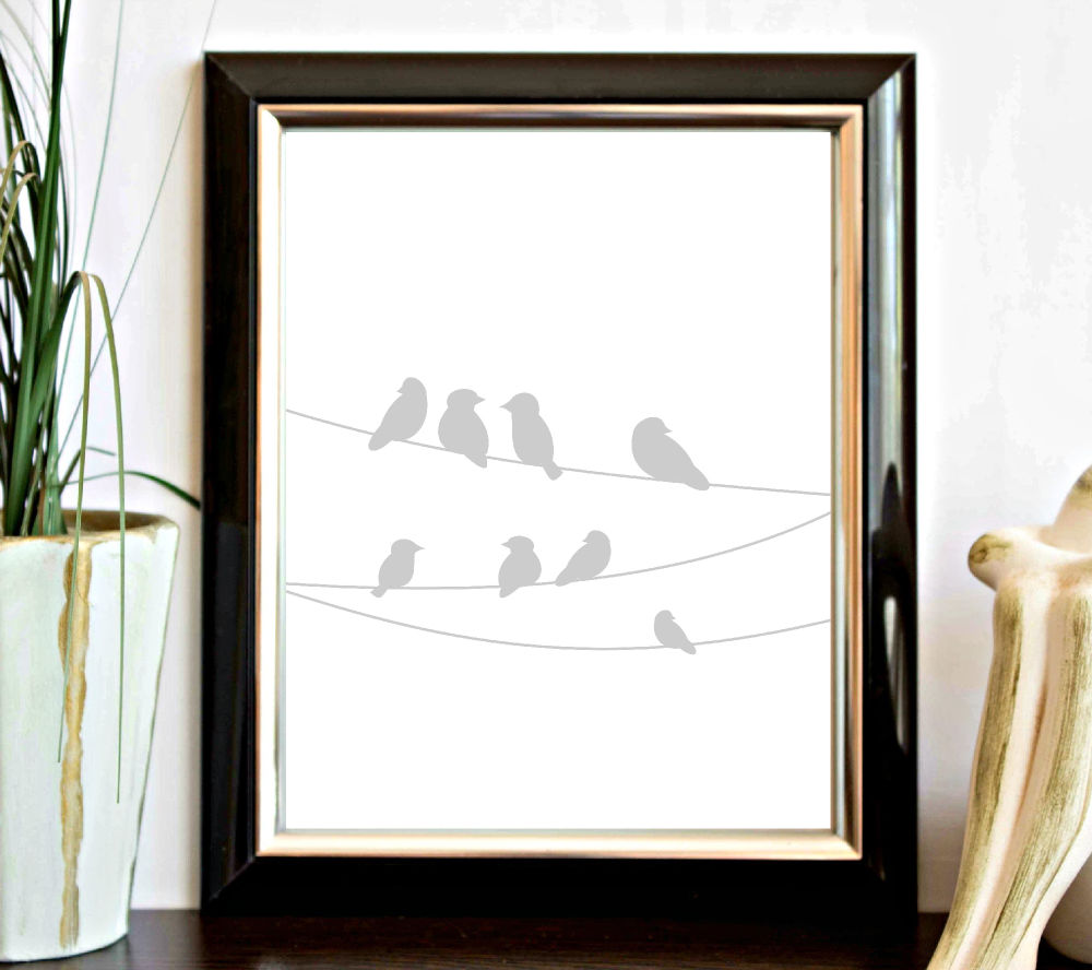 Gray Birds On A Wire Printable