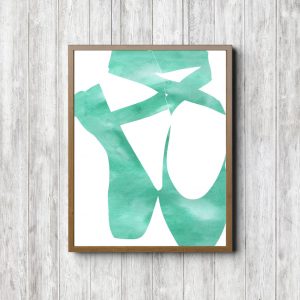 Printable Green Ballet Shoes