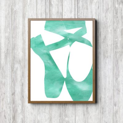 Printable Green Ballet Shoes