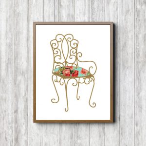 Garden Chair With Rose Pillow