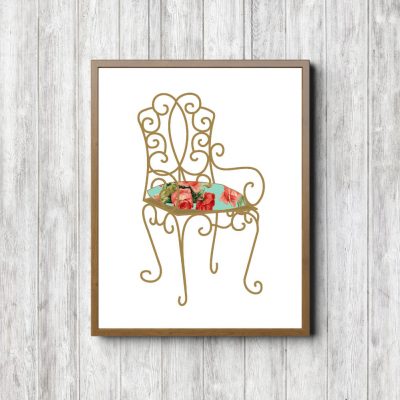 Garden Chair With Rose Pillow