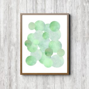 Green Textured Abstract Circles