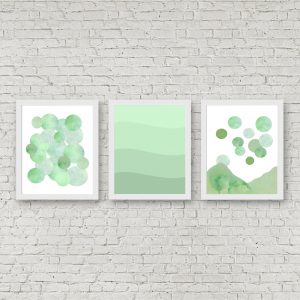 3 Green Abstract Art Printables
