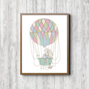 Bunny In Whimsical Hot Air Balloon