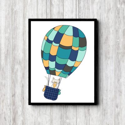 Cat In Hot Air Balloon