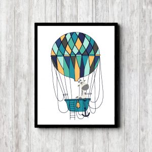 Giraffe In Hot Air Balloon