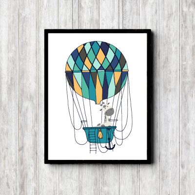 Giraffe In Hot Air Balloon
