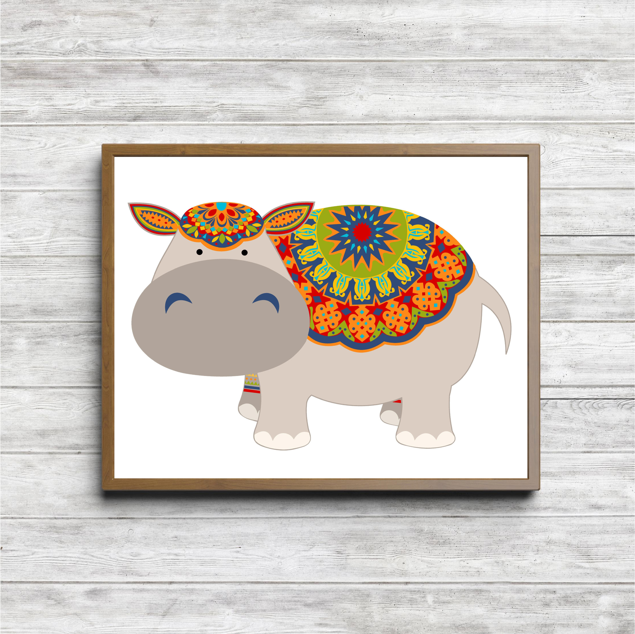 Gender Neutral Boho Hippo Printable