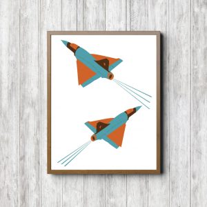 Blue & Orange Fighter Jets