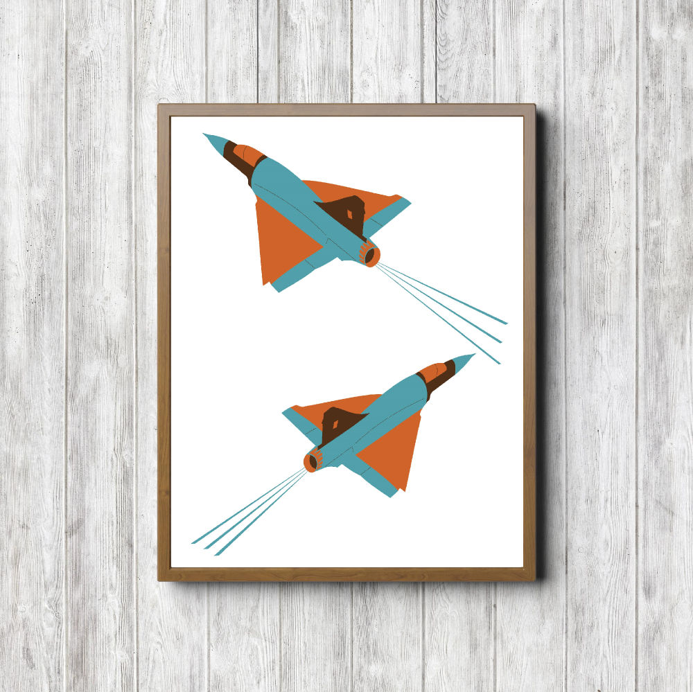 Blue & Orange Fighter Jets Printable