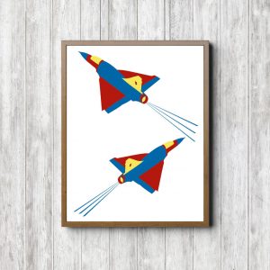 Blue & Red Fighter Jets