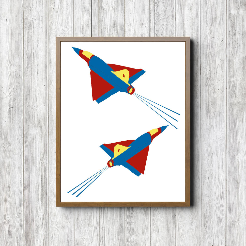 Blue & Red Fighter Jets Printable