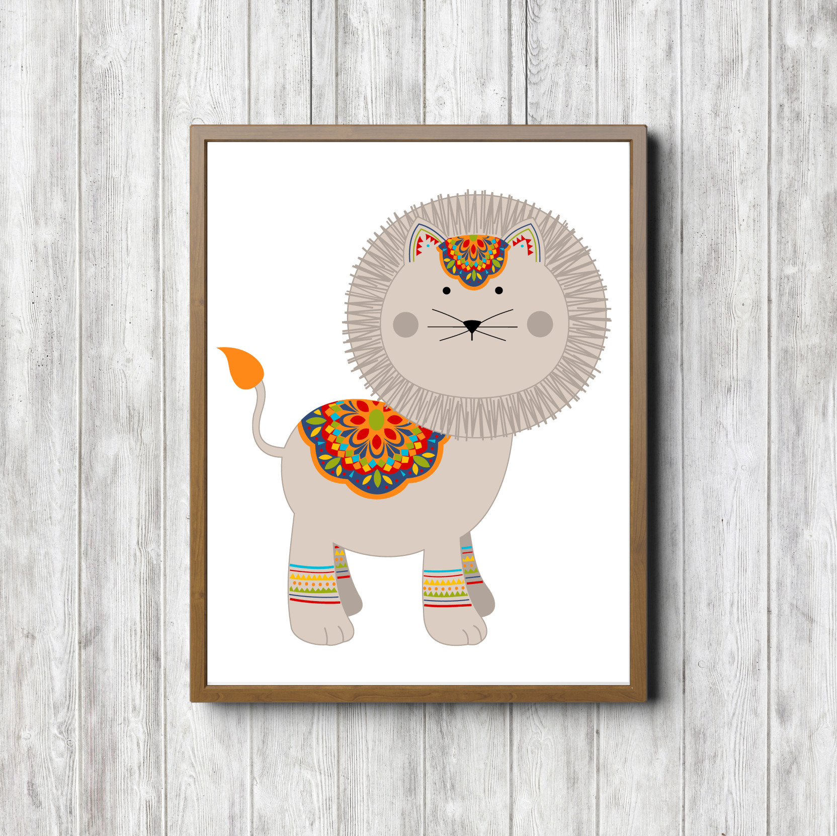 Gender Neutral Boho Lion Printable