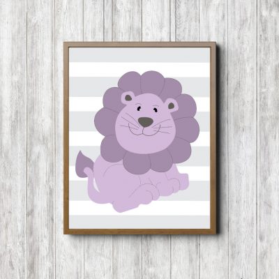 Cute Purple Baby Lion