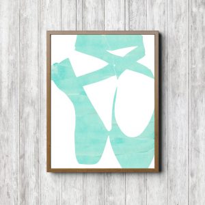 Printable Mint Ballet Shoes