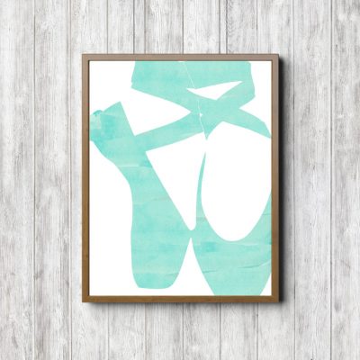 Printable Mint Ballet Shoes