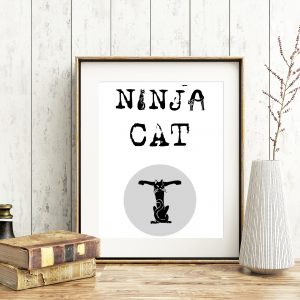 Funny Minimalist Ninja Cat