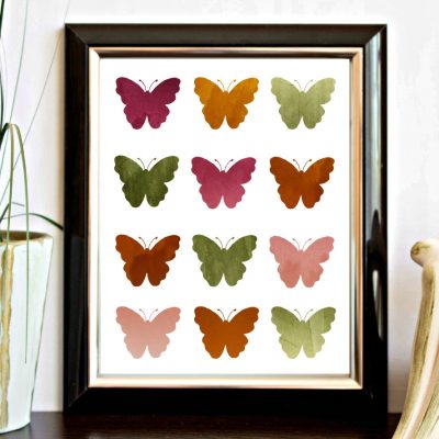 Ombre Watercolor Butterfly Collage