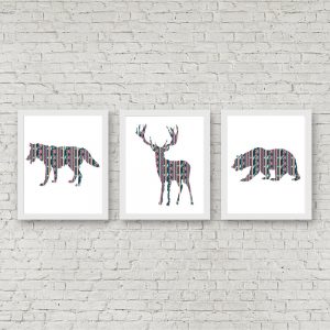 Tribal Pattern Woodland Animals Set