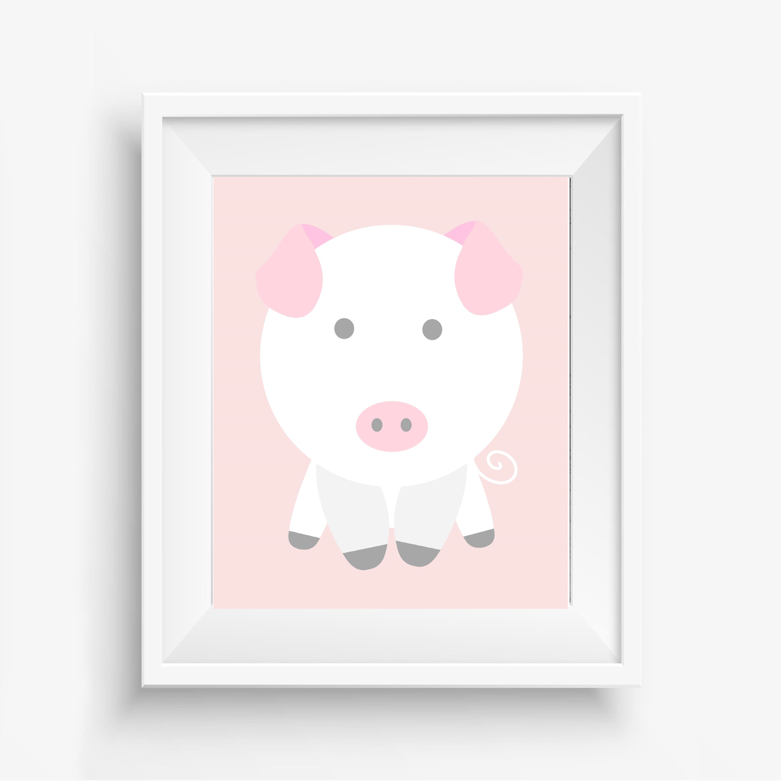 Girls Nursery Farm Pig Printable