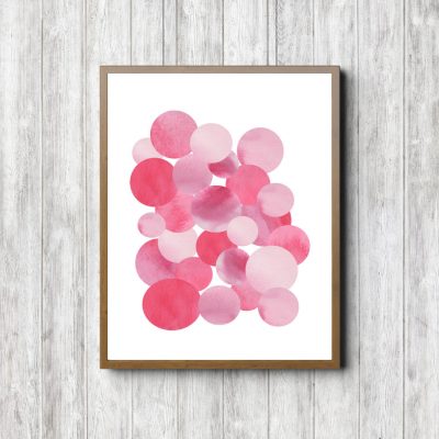 Pink Textured Abstract Circles