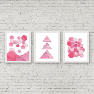 3 Pink Abstract Art Printables