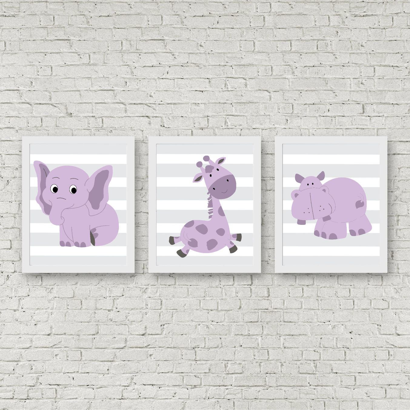 Purple African Wildlife Set Printable
