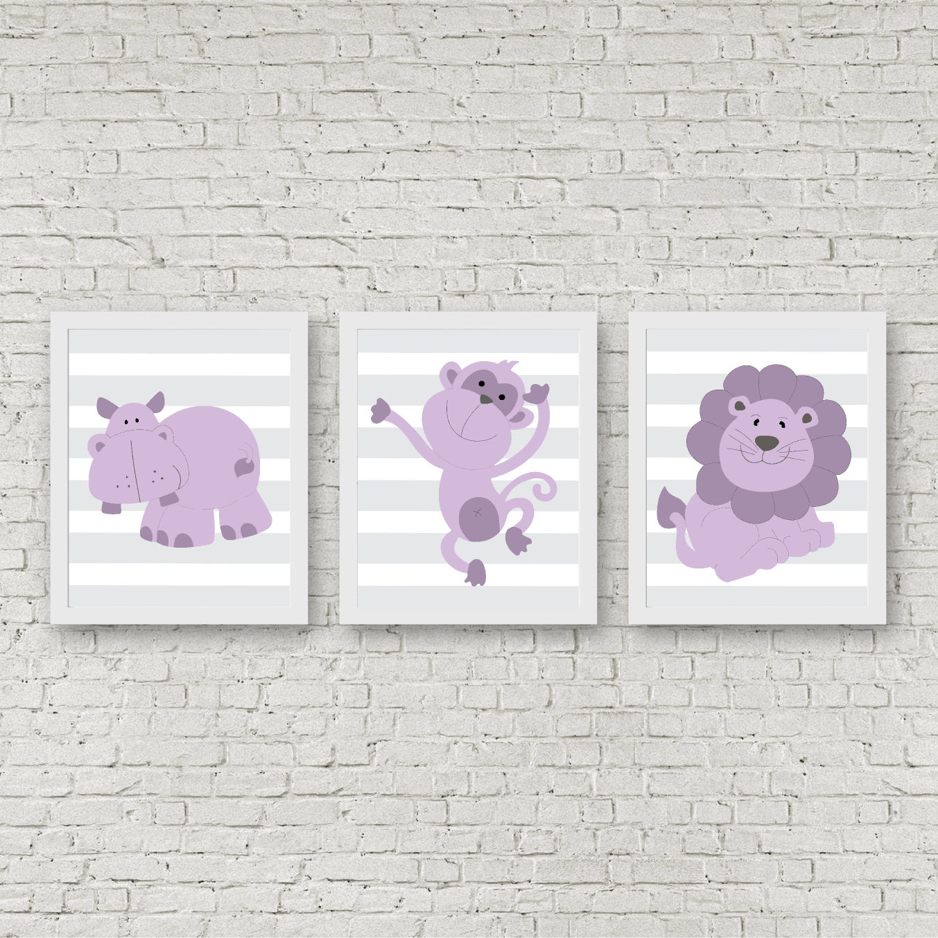 Purple Safari Animal Set Printable